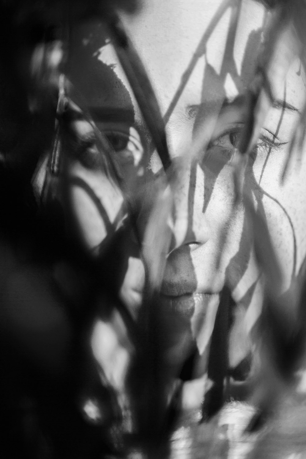 a black and white photo of a man's face