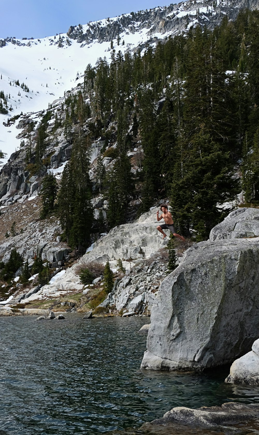 a large body of water surrounded by mountains