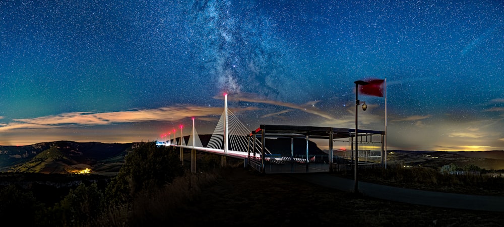 a night sky with stars and the milky in the background