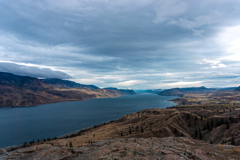 The Shuswap River valley under cloud at Enderby