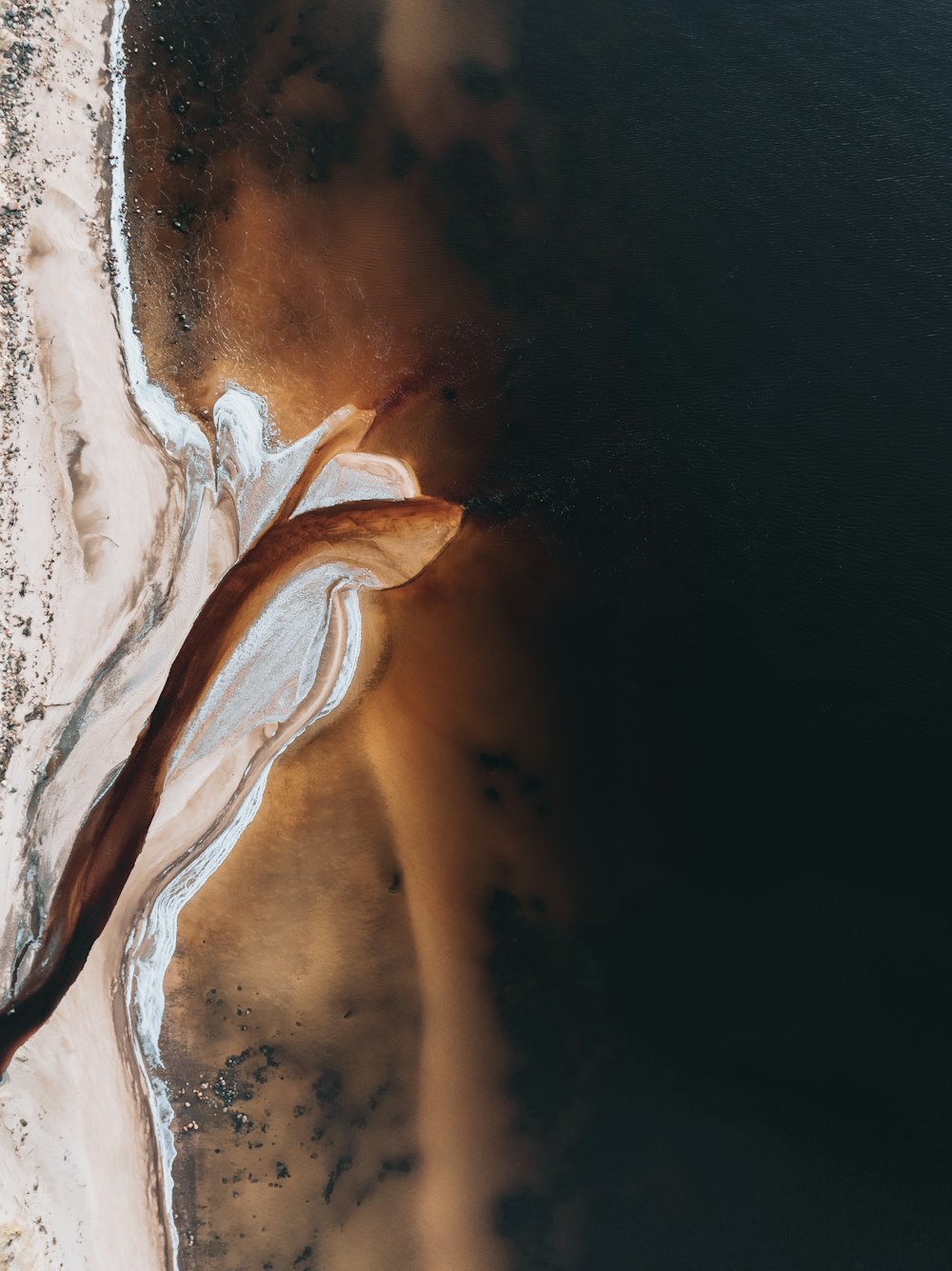 an aerial view of a body of water