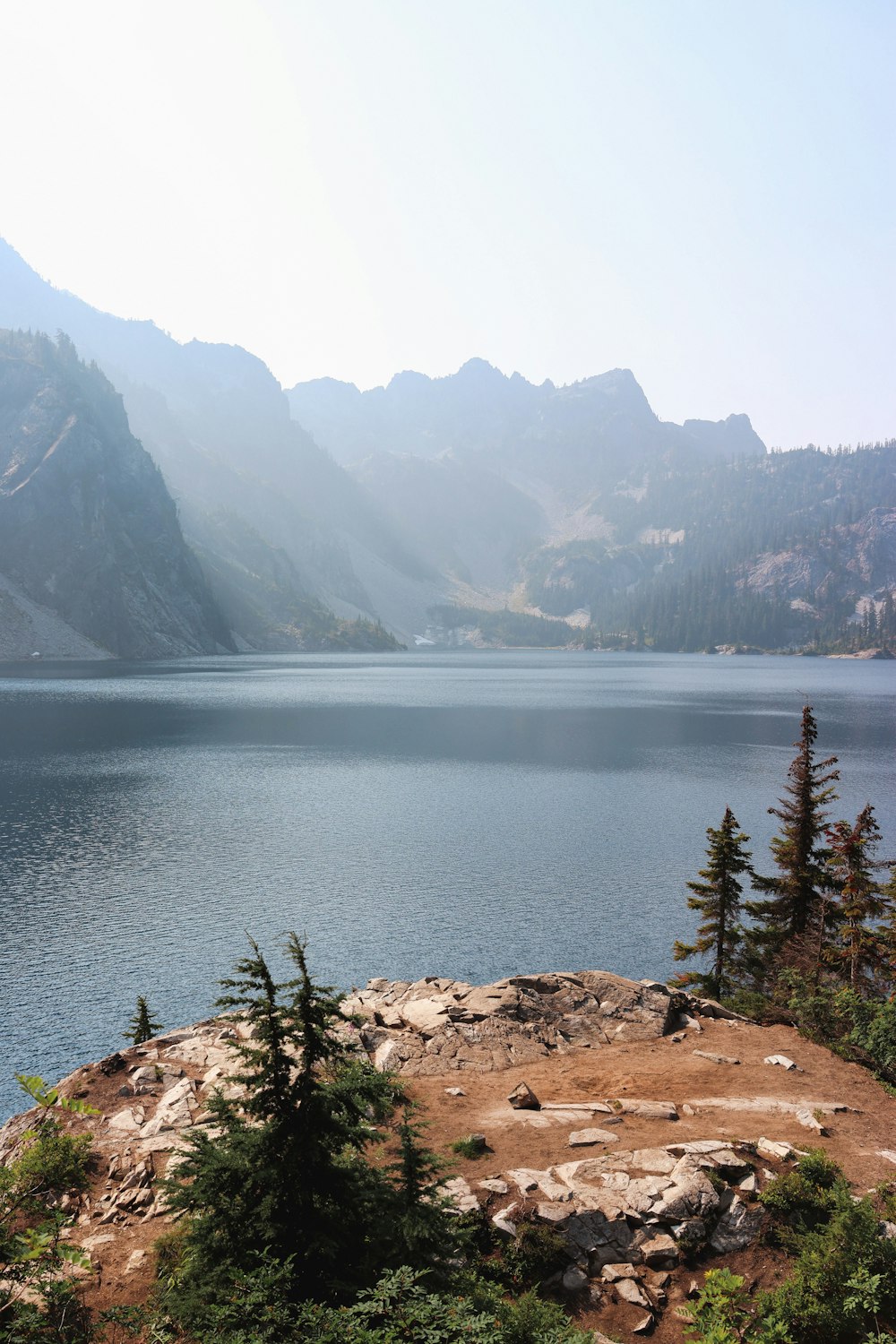 a large body of water surrounded by mountains