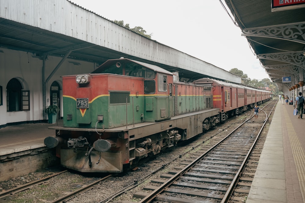 a train is parked at a train station