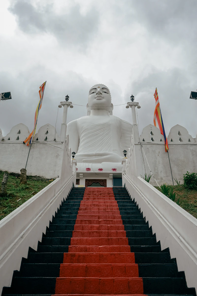 Bahirawakanda Buddha statue overlooking Kandy Sri Lanka
