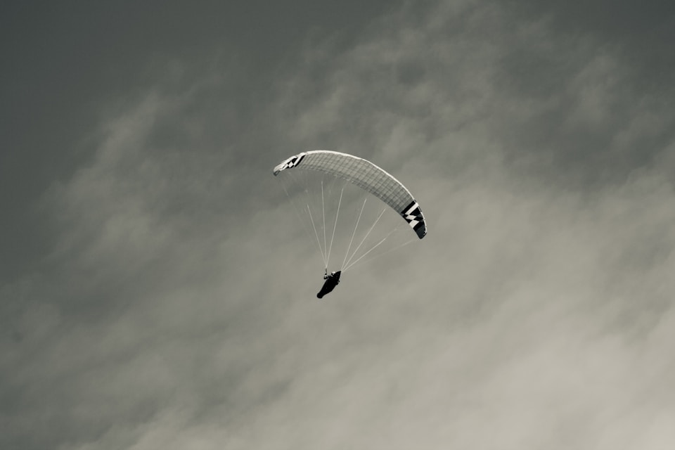 Paratrooper with parachute