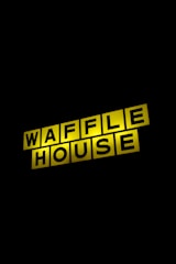 the waffle house logo on a black background