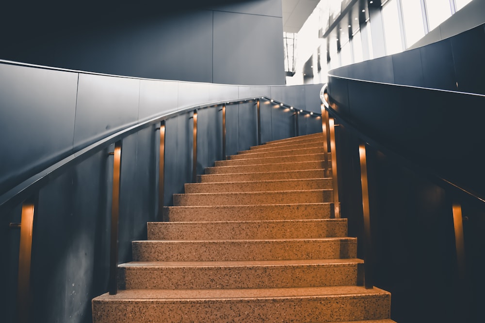 a set of stairs leading up to a building