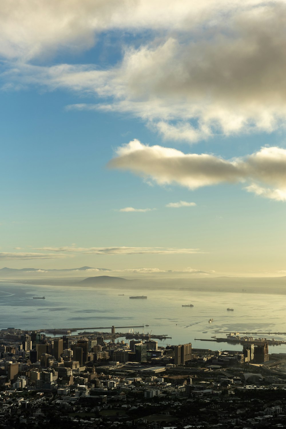 a view of a city and a body of water