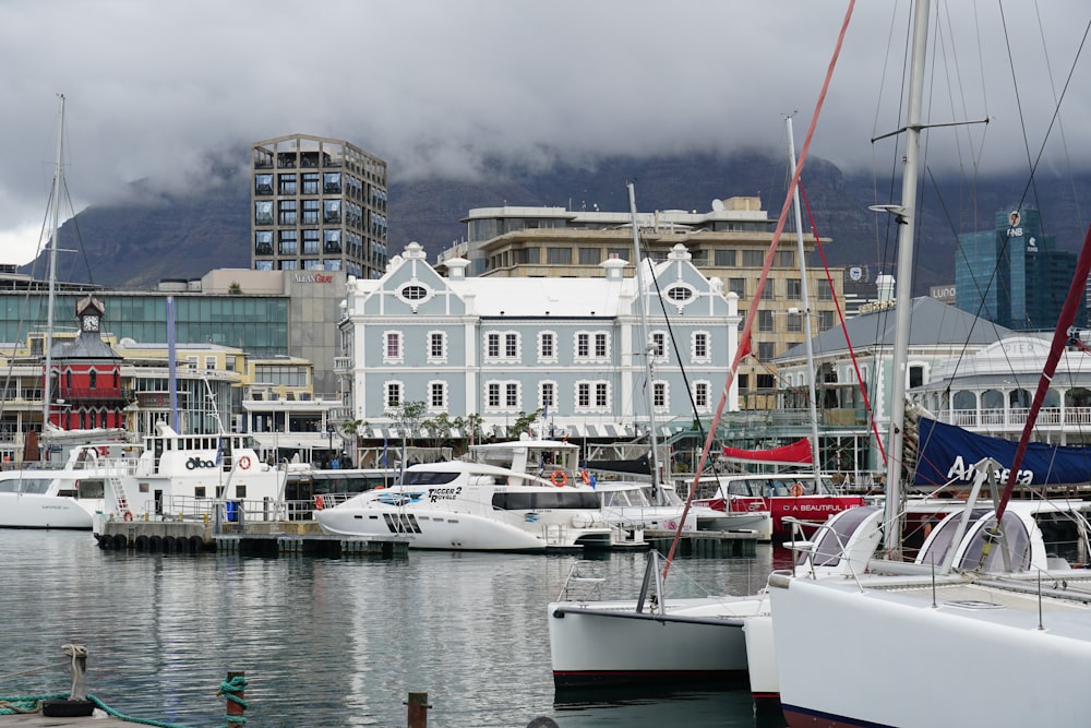 a harbor filled with lots of white boats