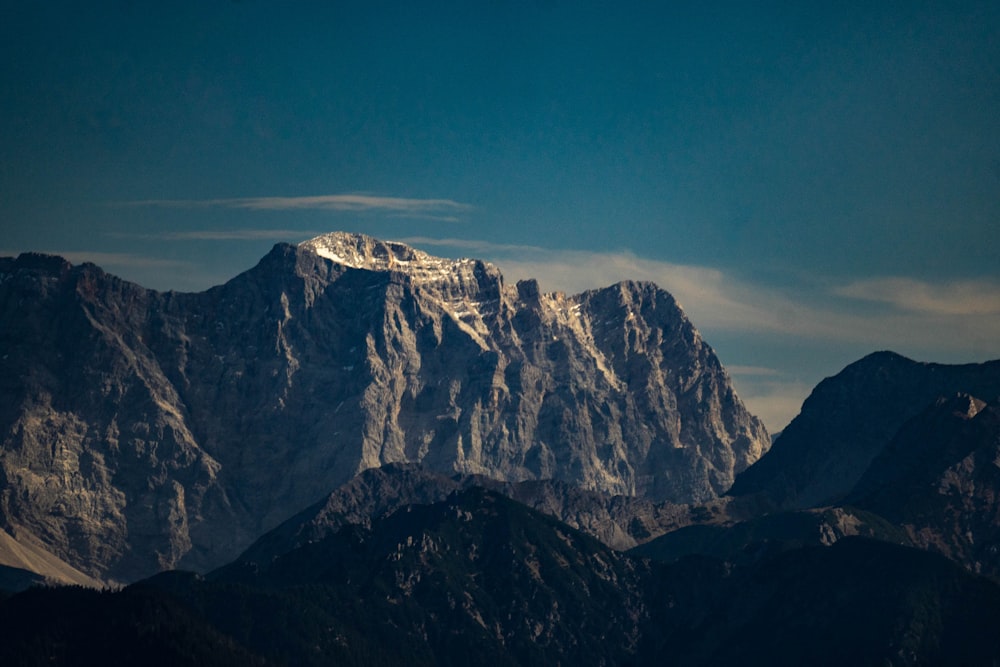 a view of a mountain range from a distance