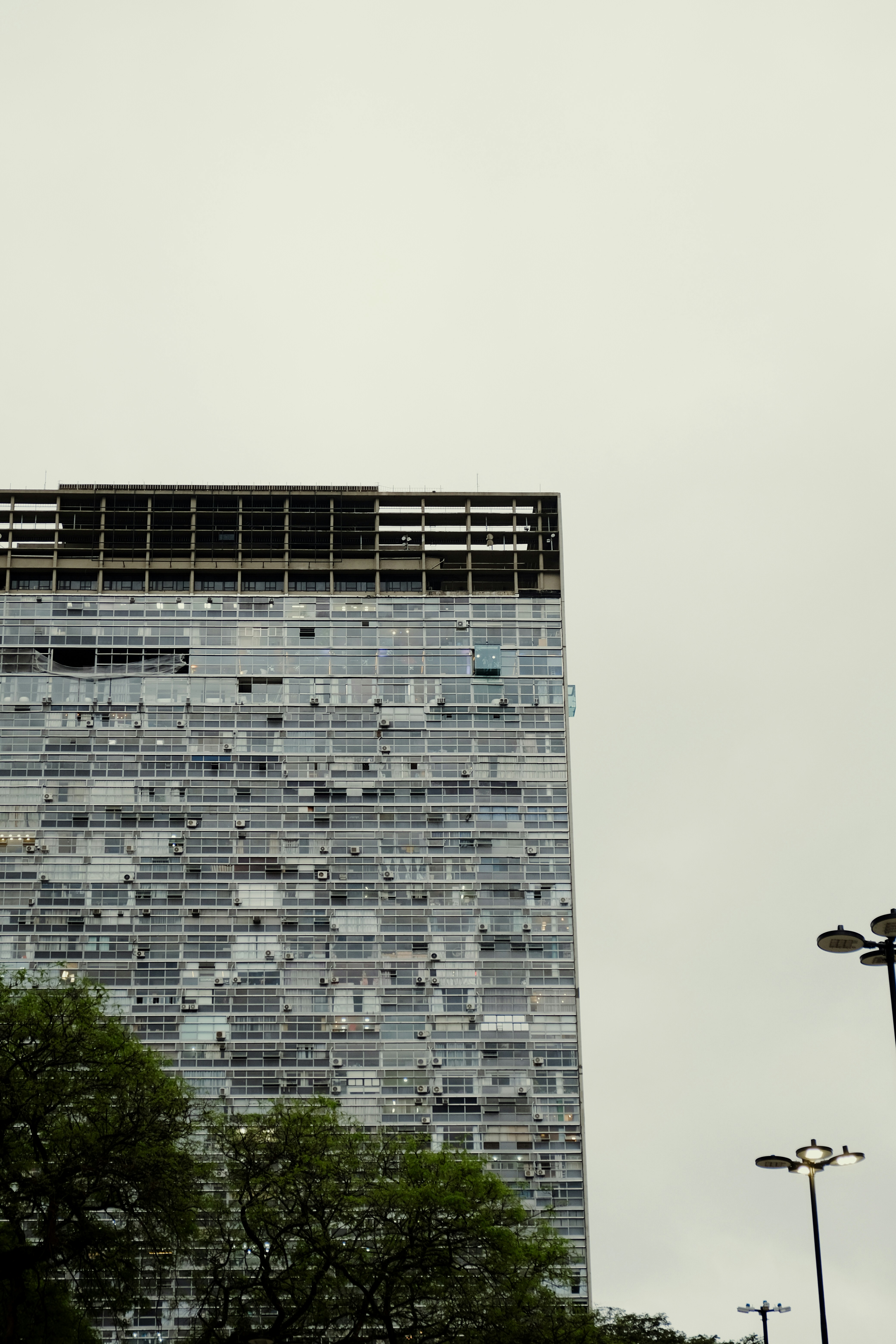 a very tall building with lots of windows