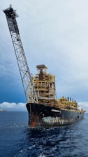 a large ship in the middle of the ocean