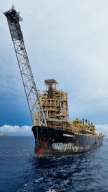 a large ship in the middle of the ocean