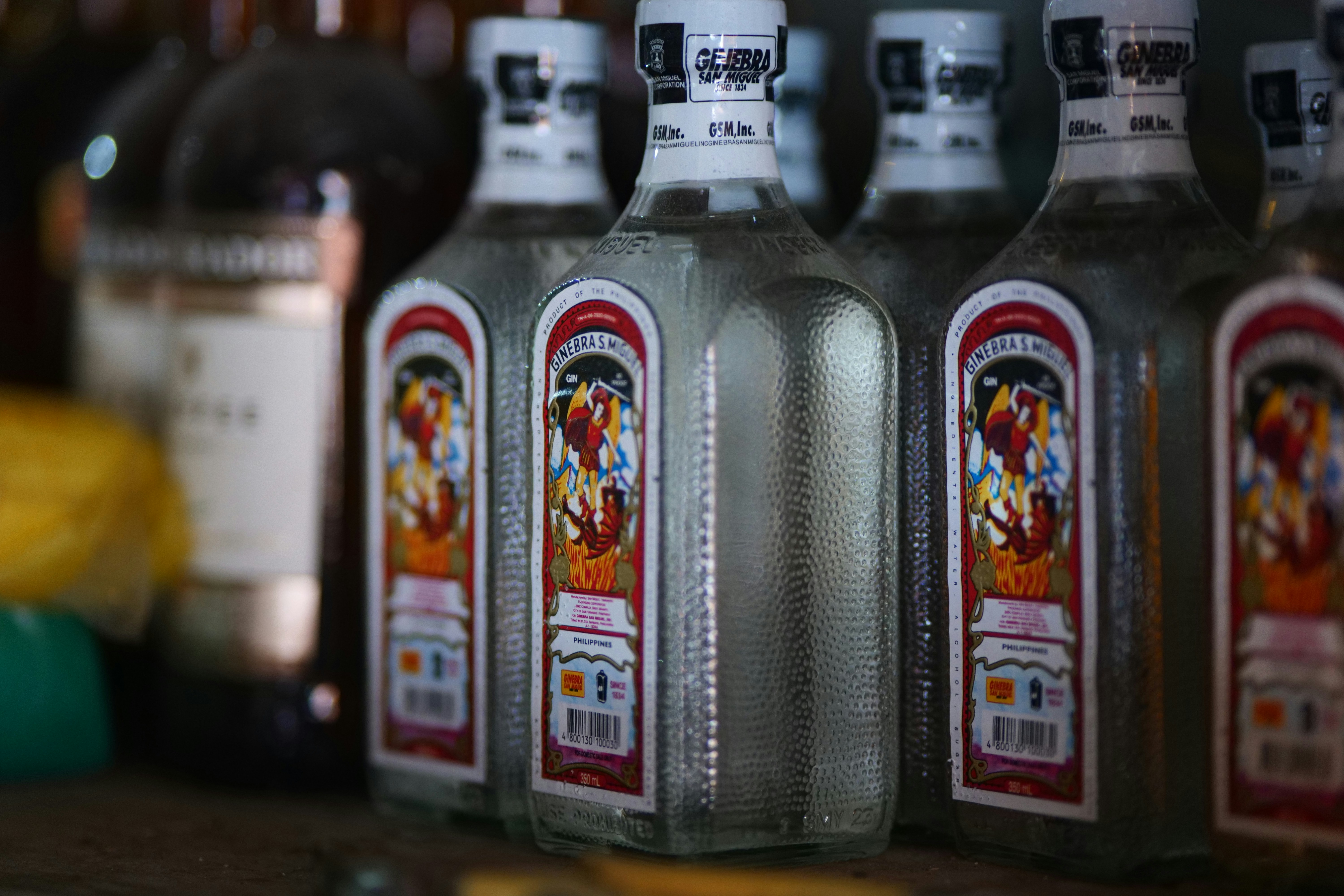 Gin bottles in the Philippines
