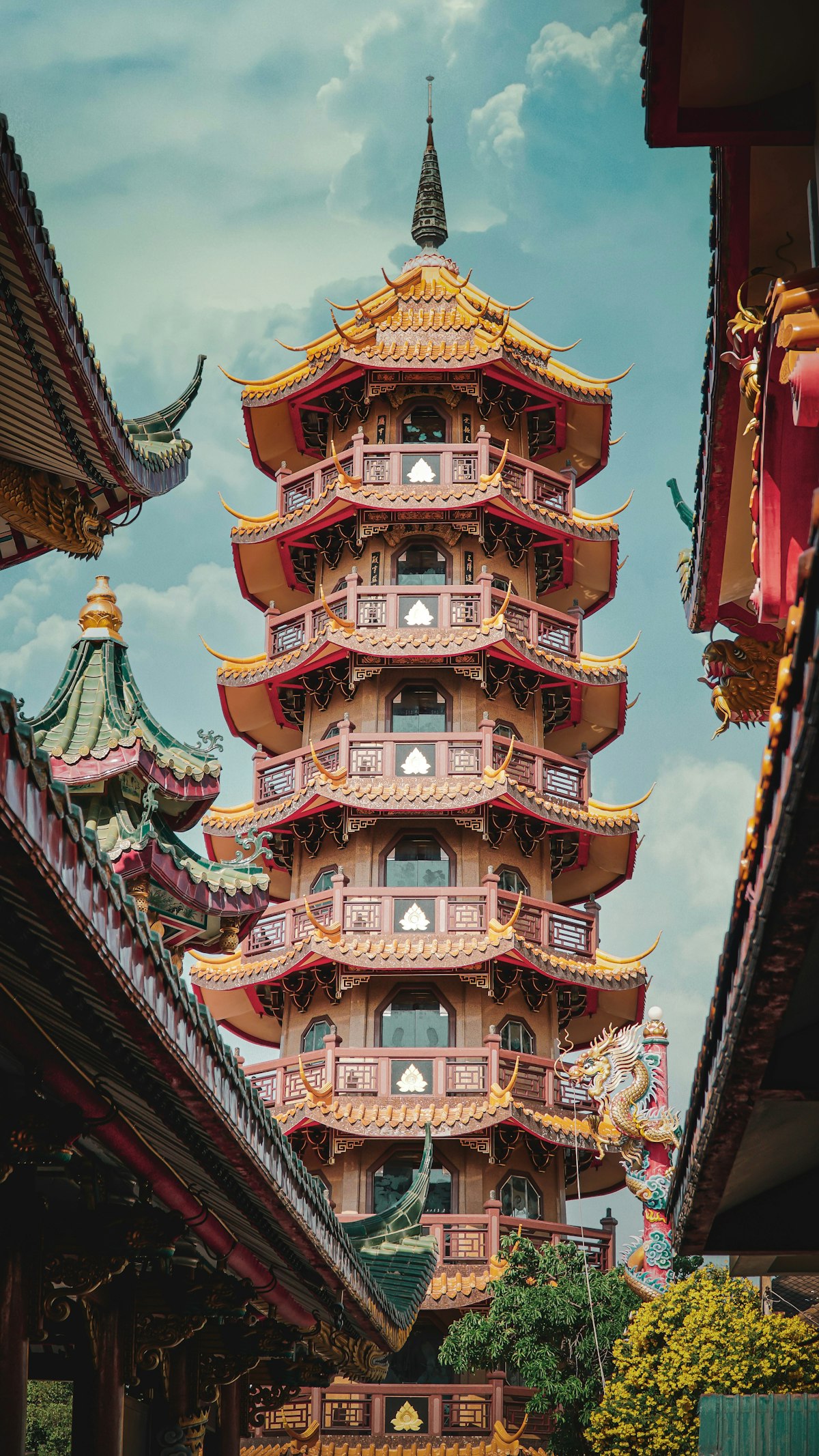 Chee Chin Khor Temple and Pagoda in the Khlong San District of Bangkok, Thailand