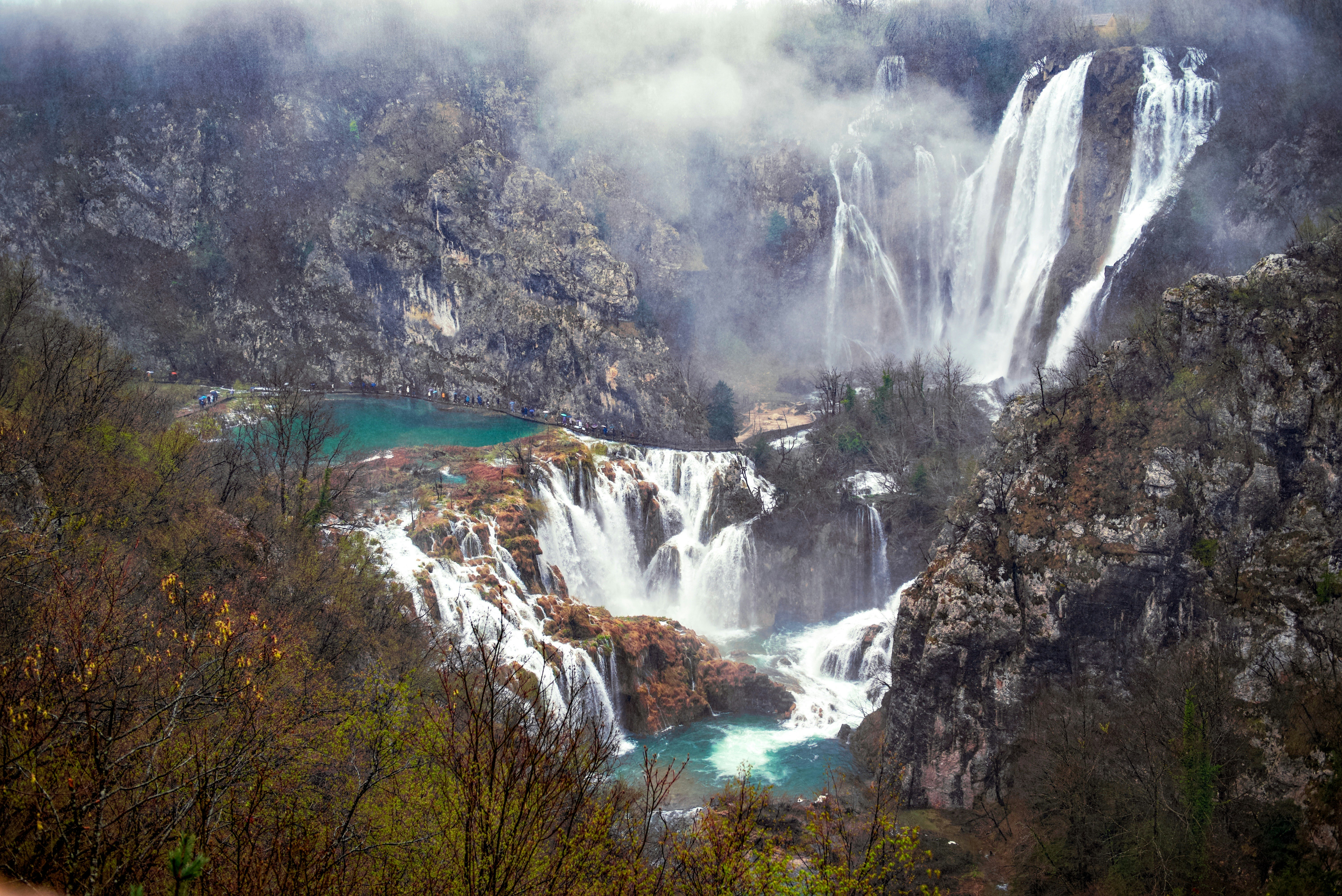 a view of a waterfall from a high point of view