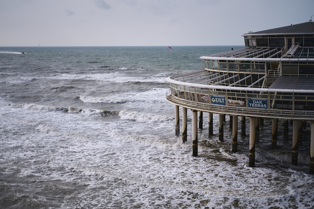 a view of the ocean from a pier