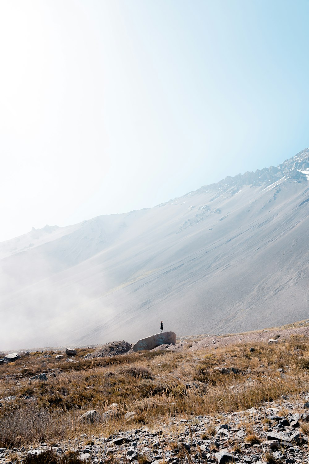 a person standing on top of a hill