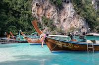 a number of boats in a body of water