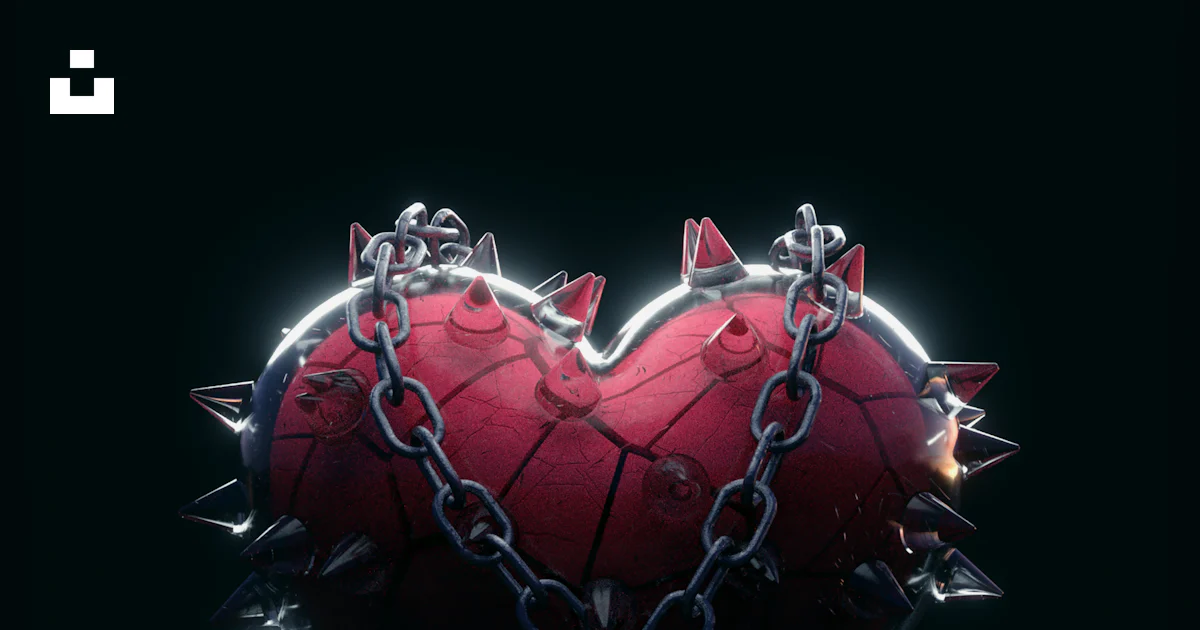 A broken heart with a chain attached to it photo – Free 3d Image on ...