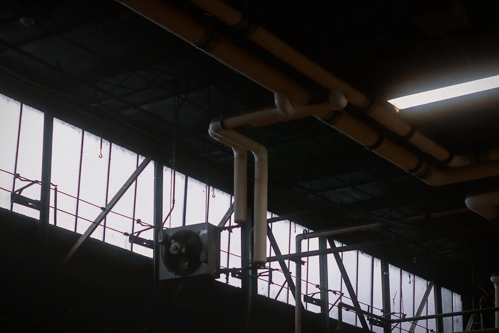 Industrial services installation with pipework and plant