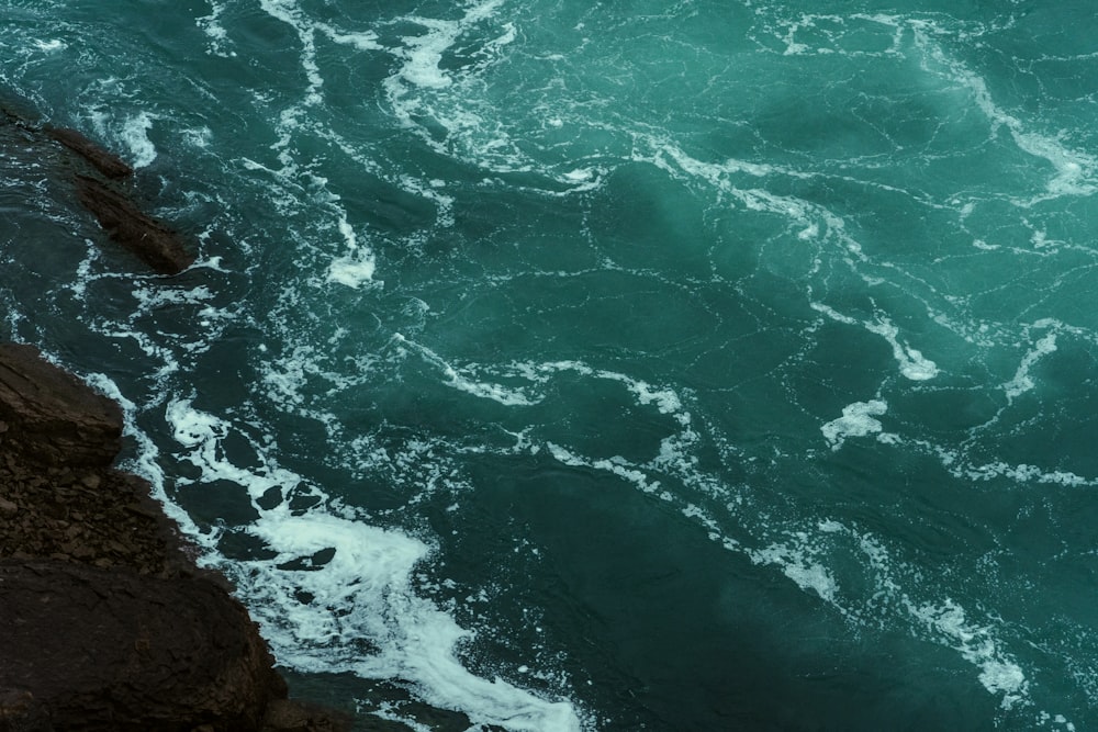 a view of a body of water from above