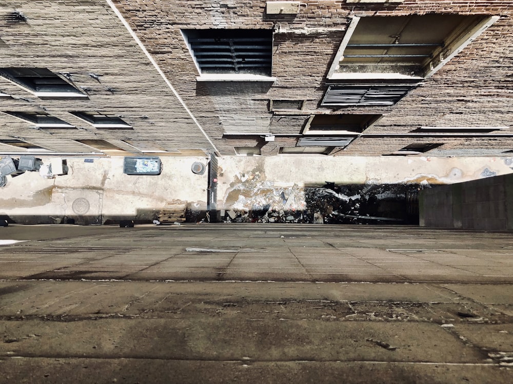 an empty parking garage with no one inside