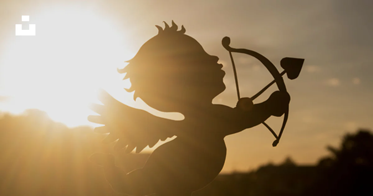 Cupid's Rrows A silhouette of a cupid holding a bow and arrow photo – Free Cupid and ...