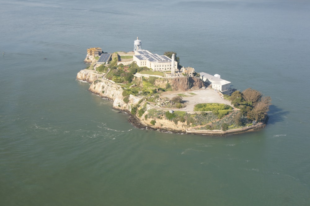 an island in the middle of a body of water