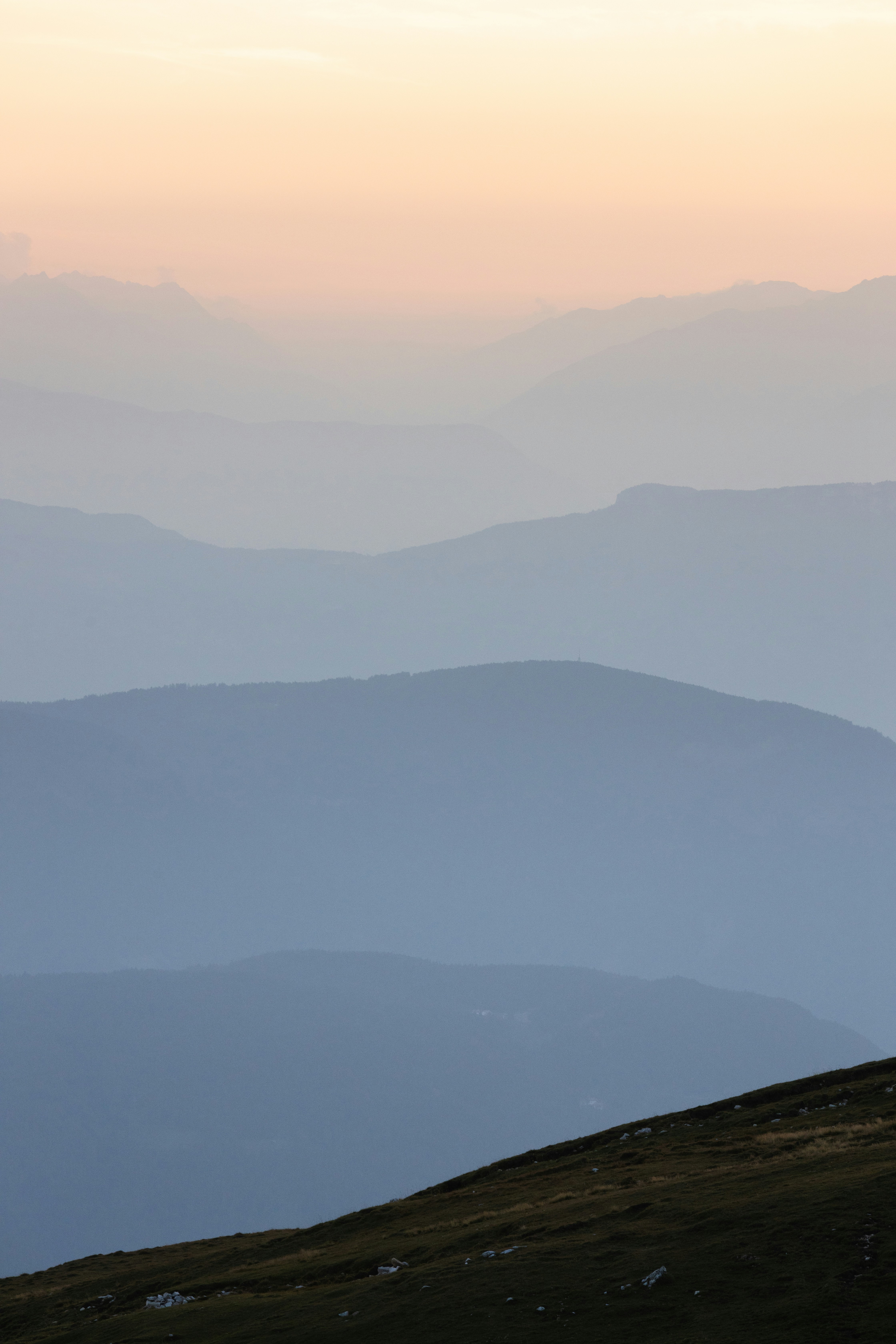 a lone sheep standing on top of a hill