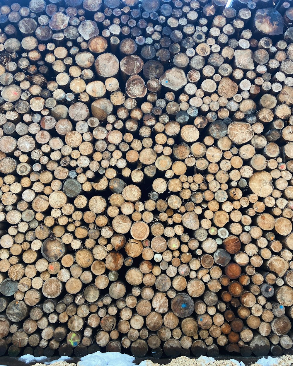 a pile of logs stacked on top of each other