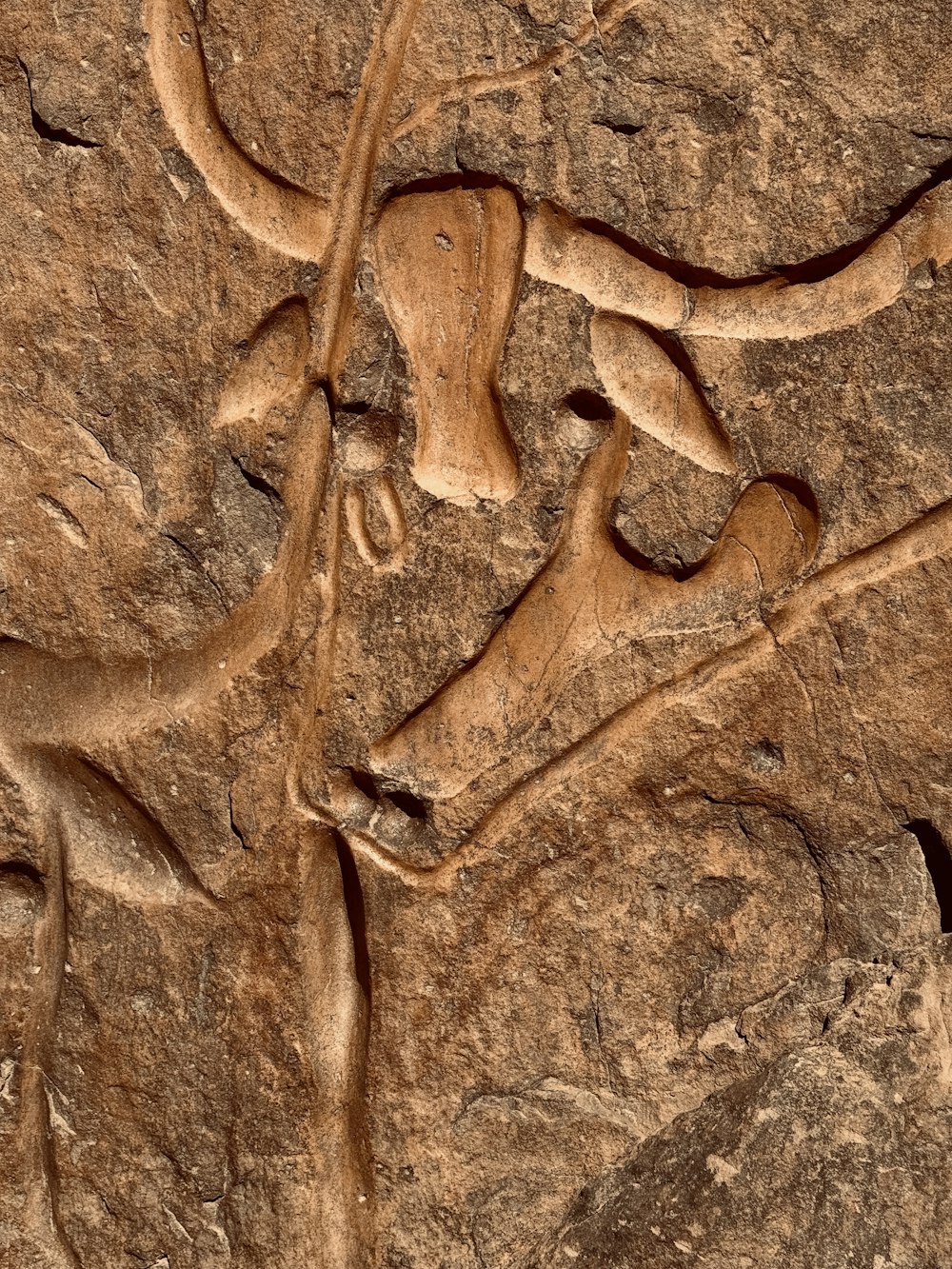 a carving of a man riding a horse on a rock