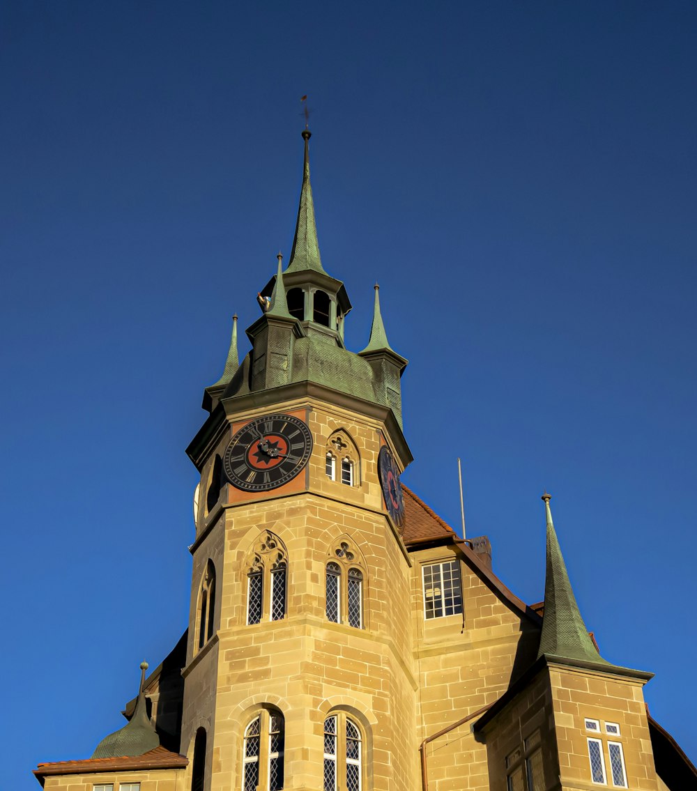 a tall building with a clock on the top of it