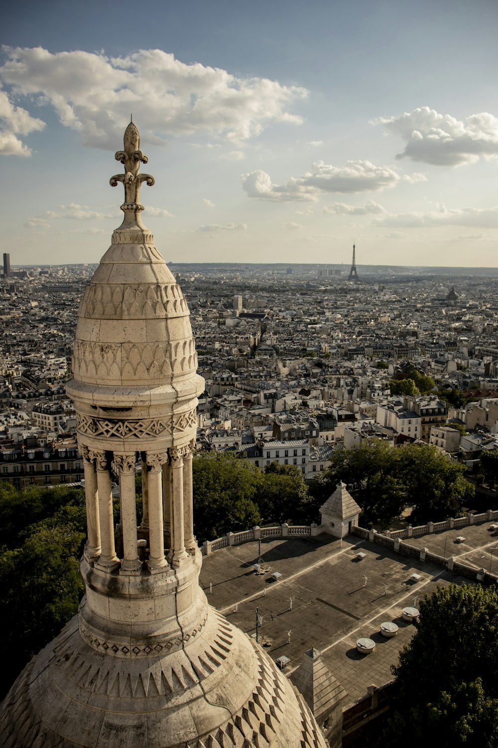 a view of a city from a tall building