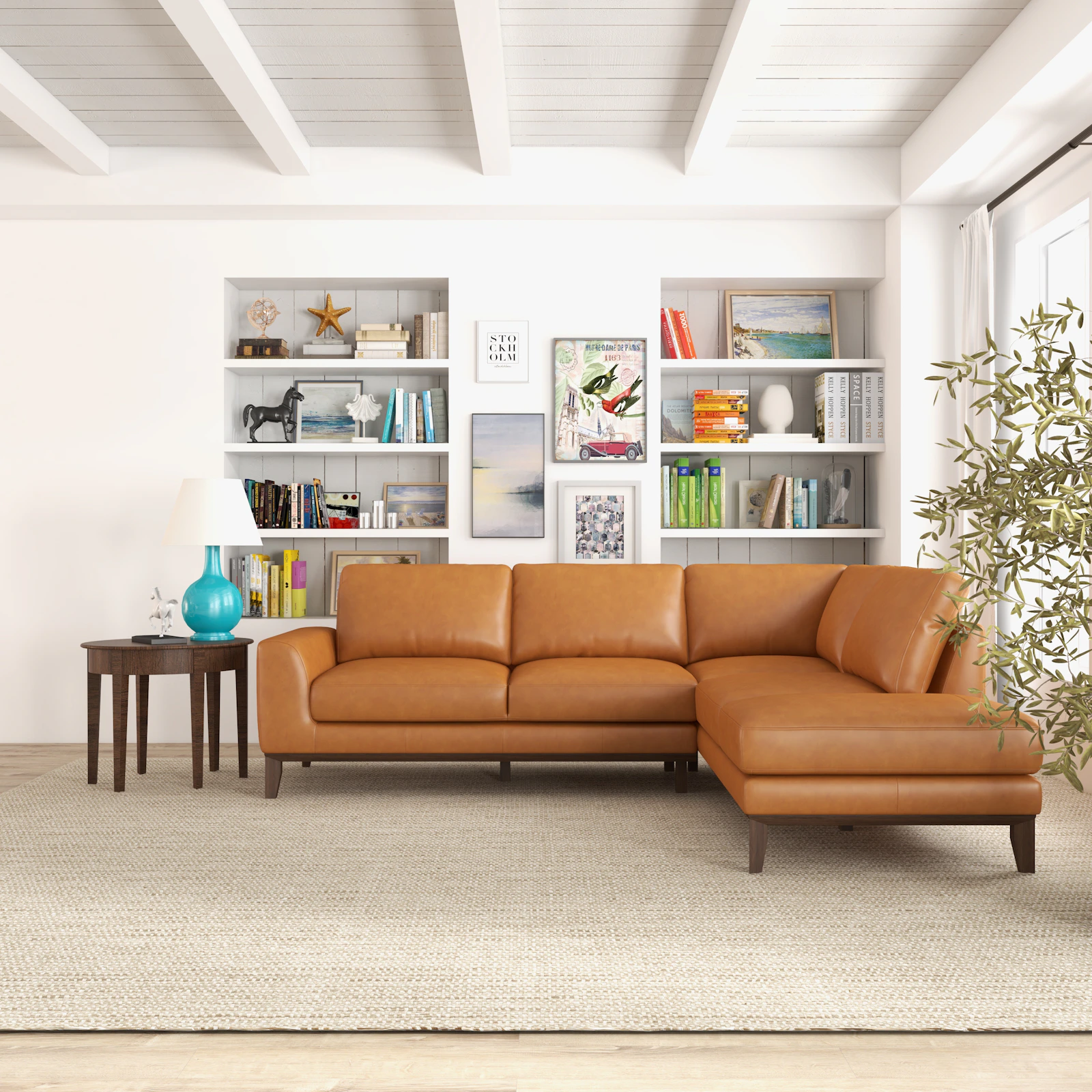 Houston living room prepared for the market