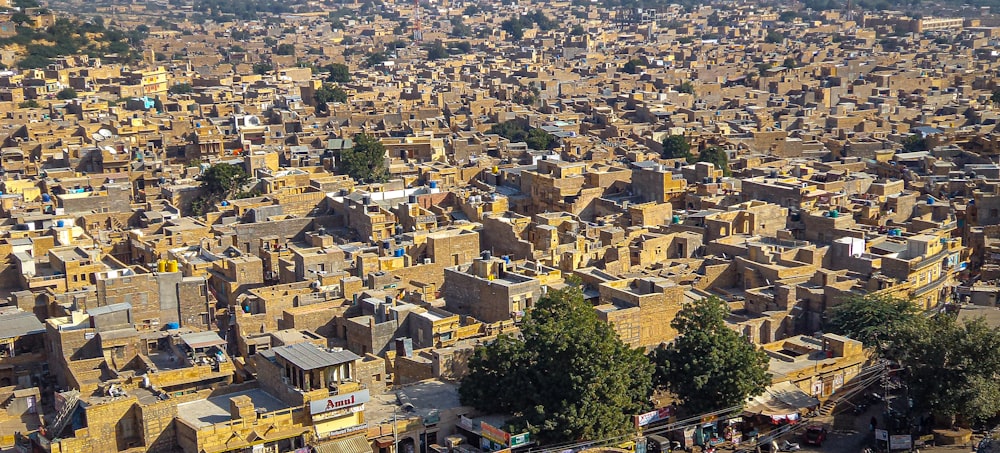 an aerial view of a very large city