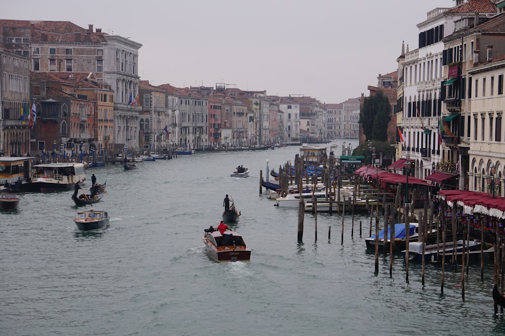 ein paar Boote, die im Wasser sind