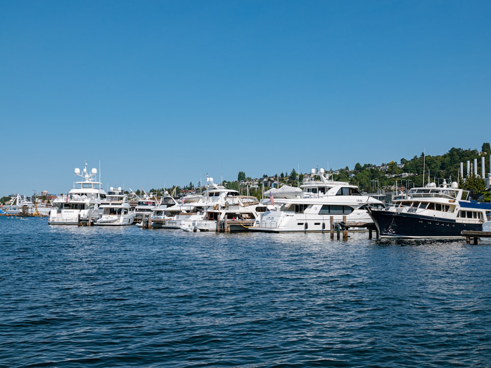 a bunch of boats that are sitting in the water