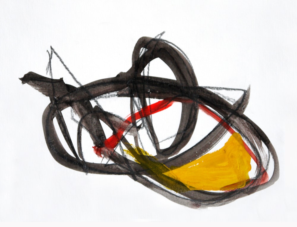 Un dibujo de un objeto amarillo y negro