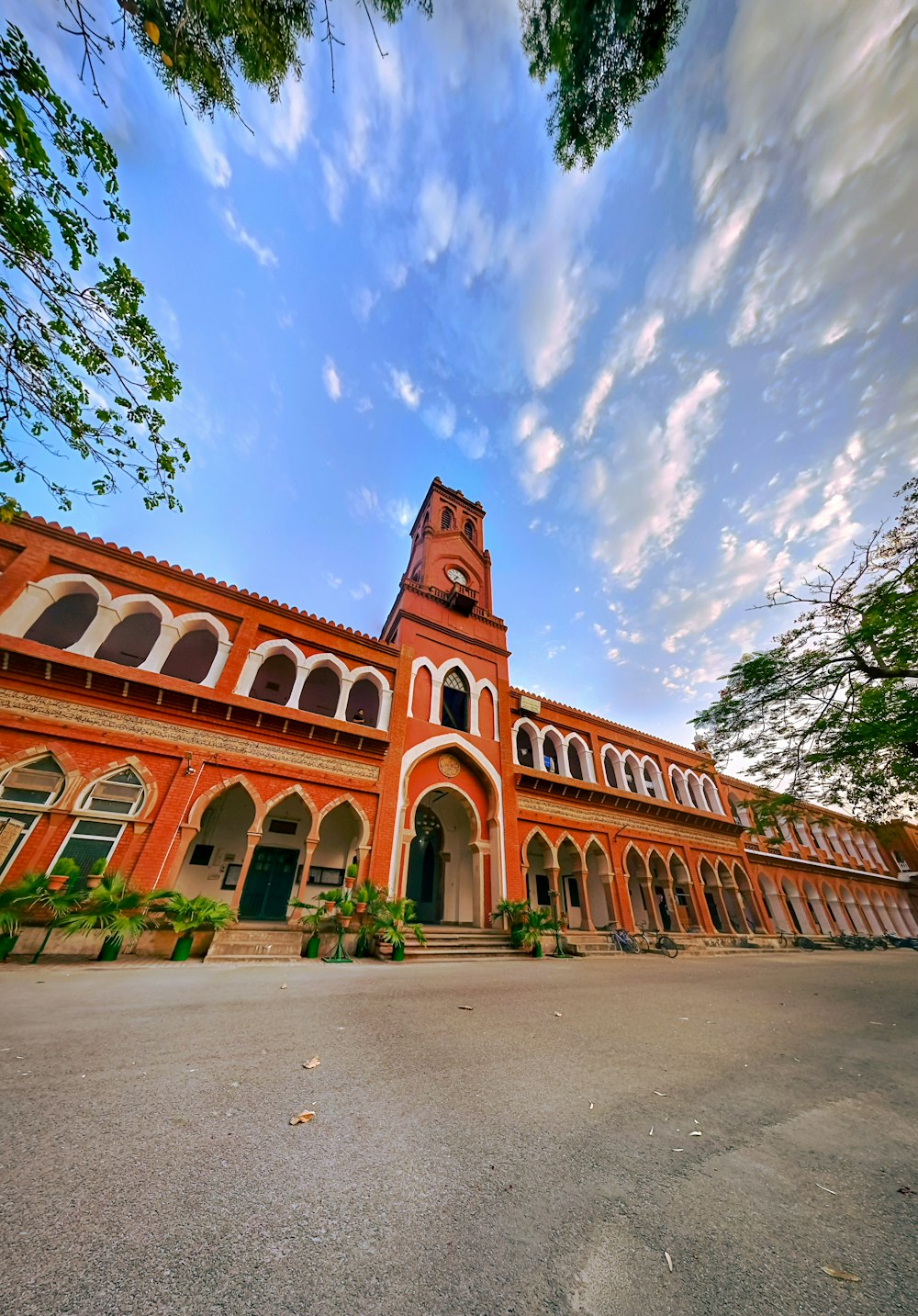 a large building with a clock tower on top of it