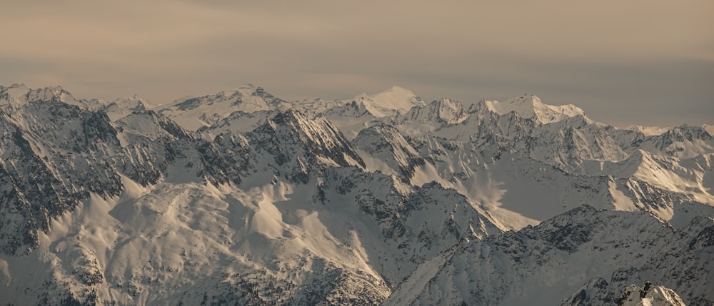 a view of a mountain range from an airplane