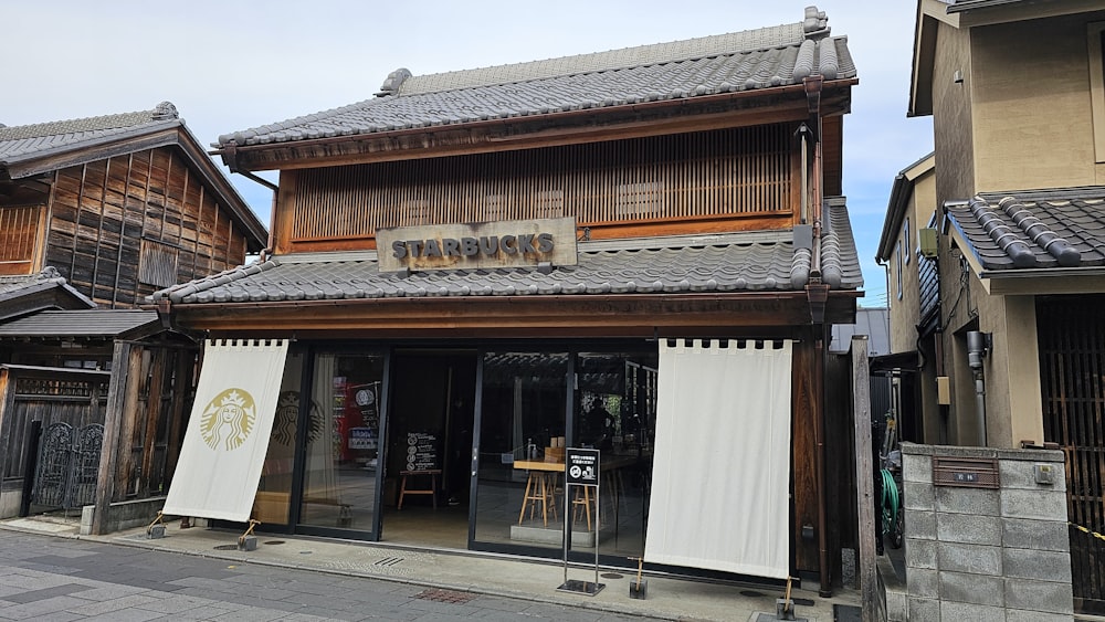 a building with a sign on the front of it