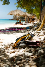 a bunch of items that are on a beach