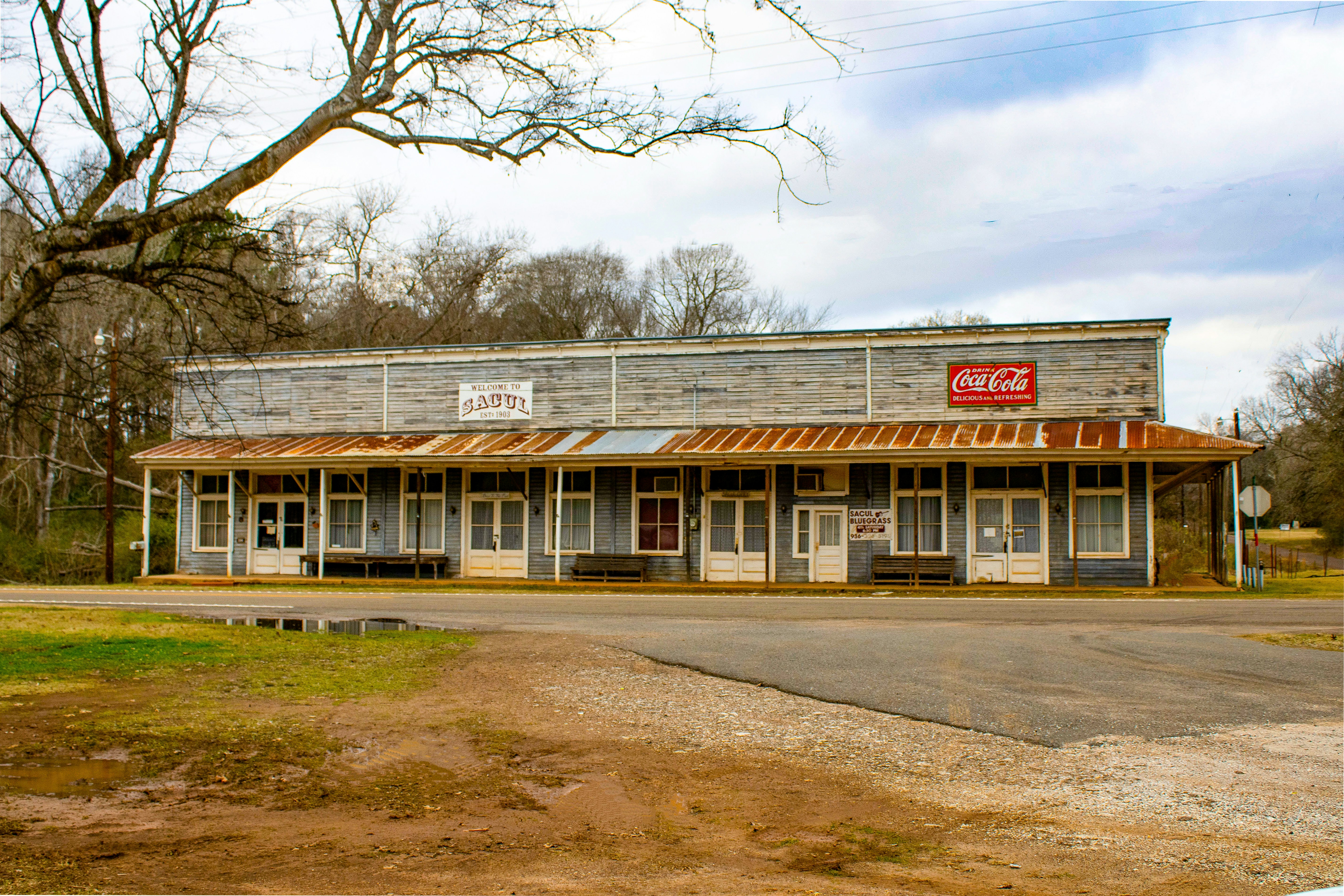 an old building with a sign on the front of it
