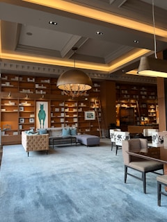 a large room with a lot of chairs and couches