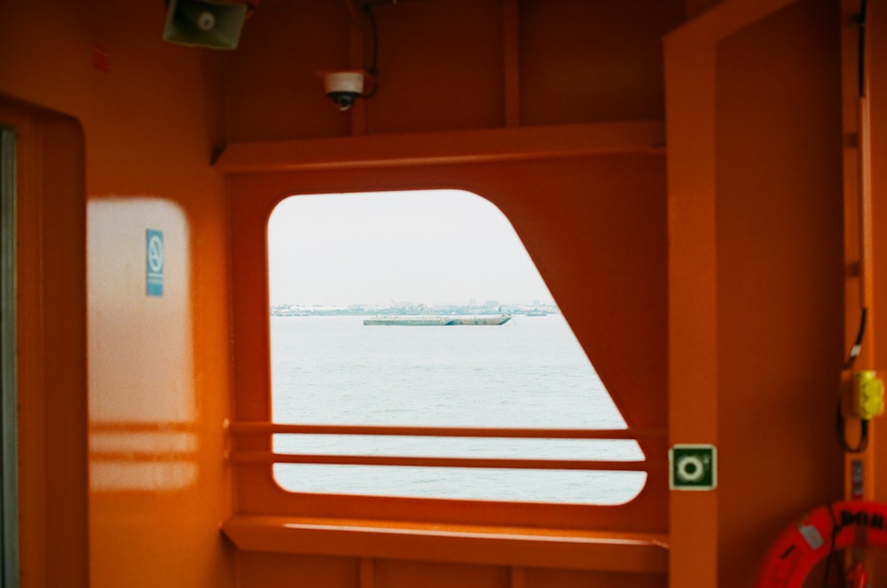 a view of a body of water through a window