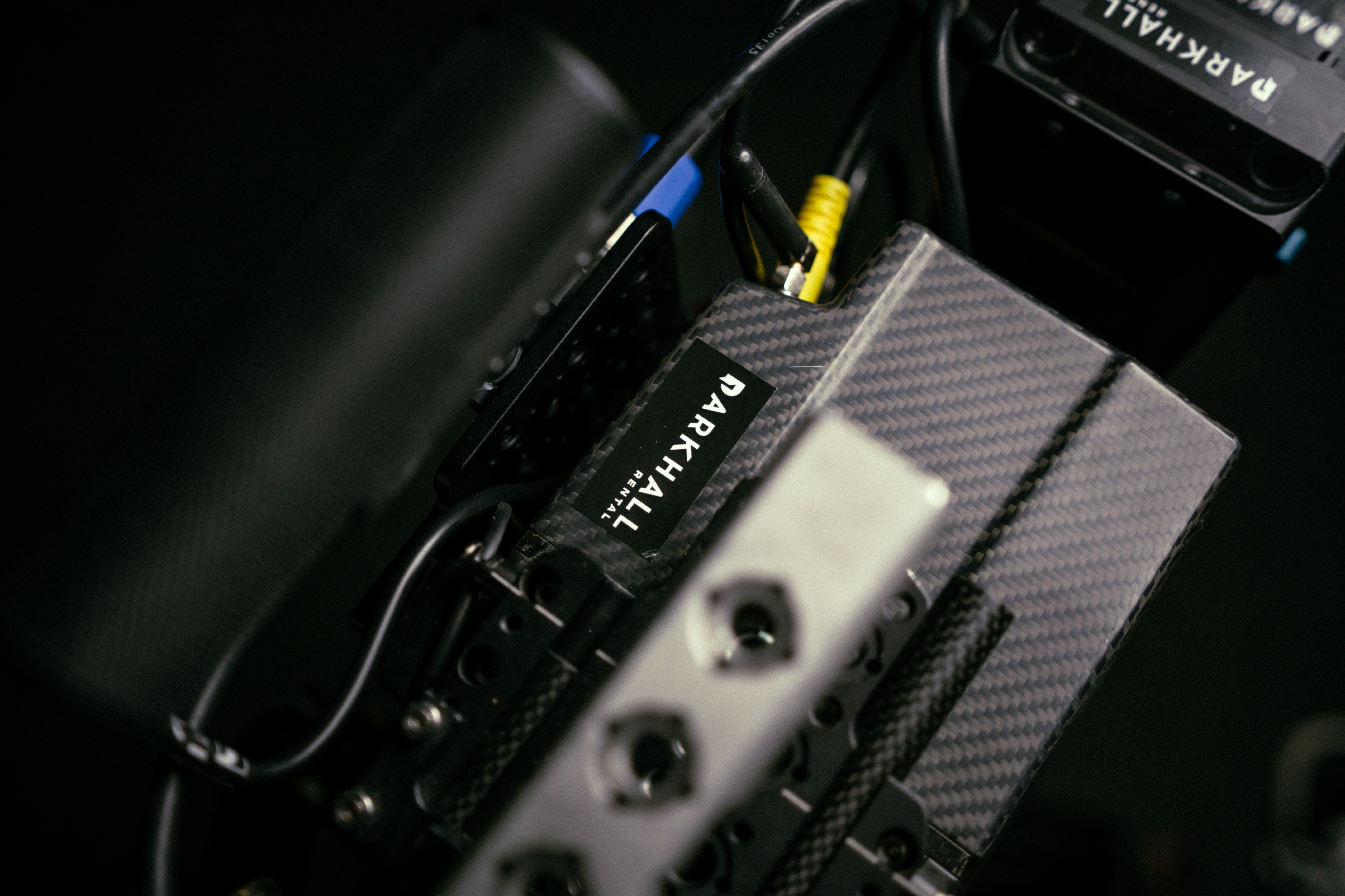 Closeup of an EV battery module with integrated liquid cooling plate channels