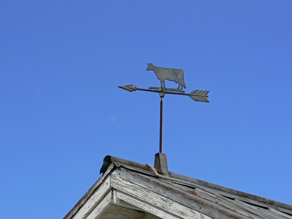 a weather vane on top of a roof