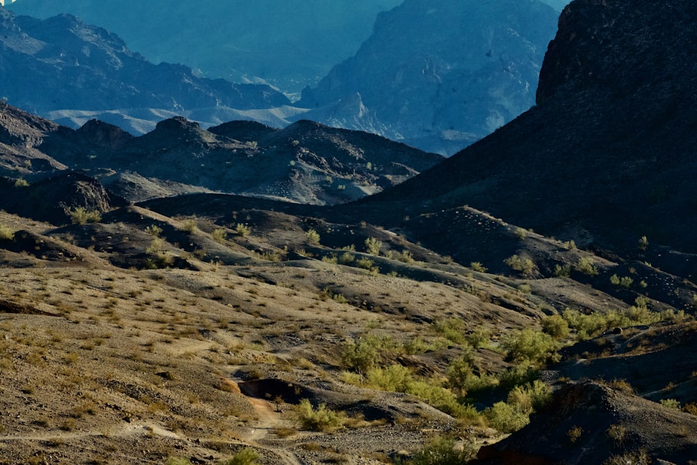 a view of a mountain range from a distance