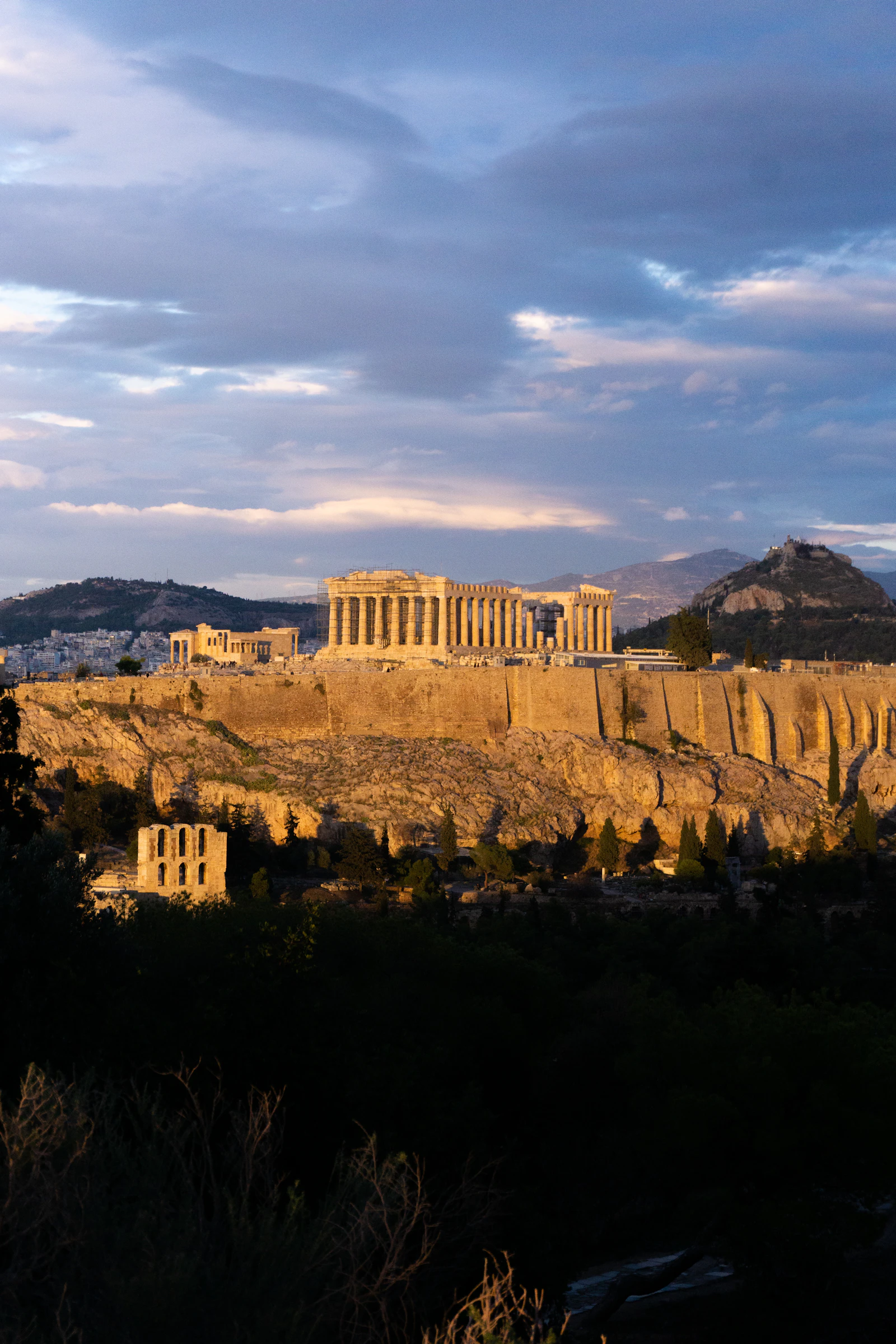 Close view of the Parthenon on the Acropolis in Athens